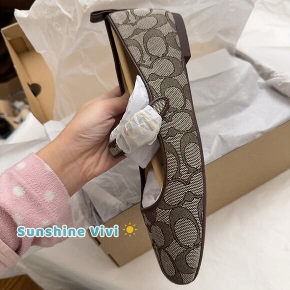 NEW Coach C Rivet Mary Jane In Signature Jacquard Oak/Maple CAP82 us 8 - Picture 7 of 13